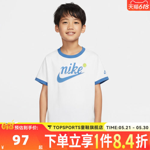 NIKE耐克小童印花运动休闲圆领短袖T恤NY2622078PS-001