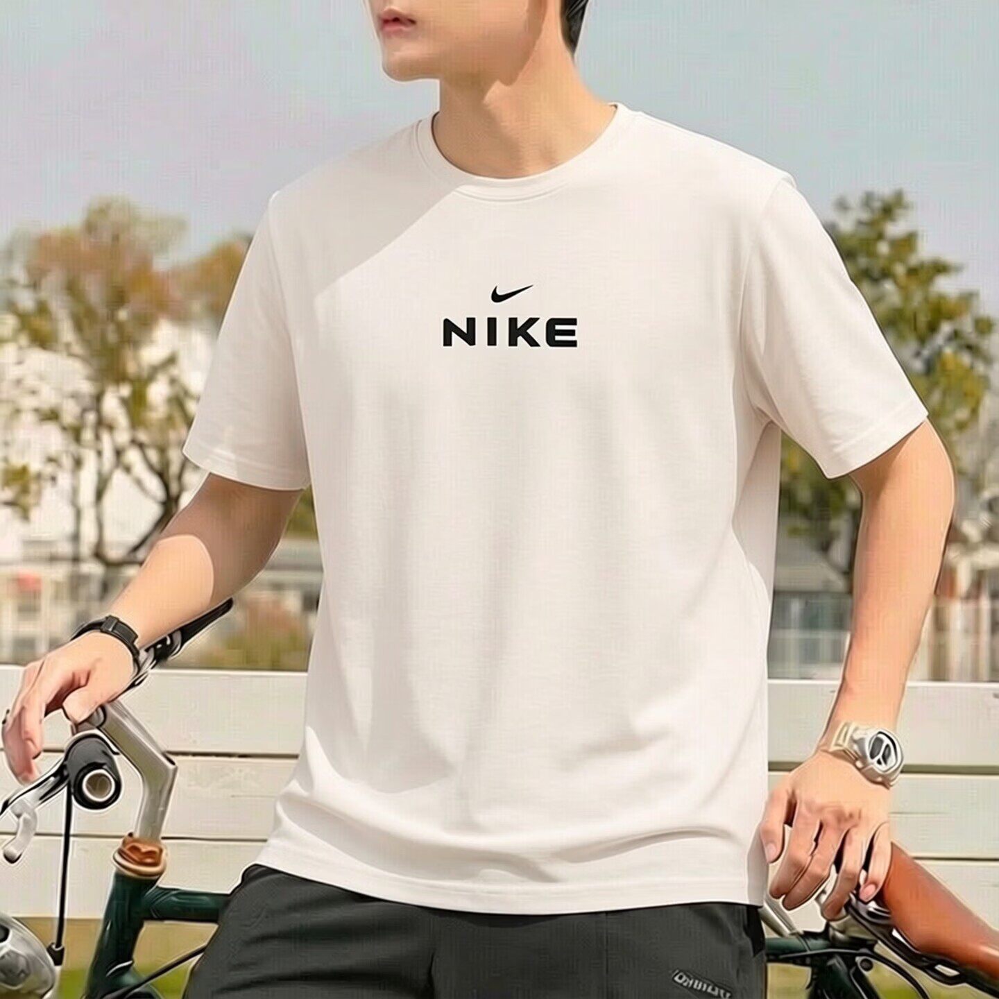 滔搏NIKE耐克男子户外运动简约舒适休闲圆领短袖T恤IV2640-030