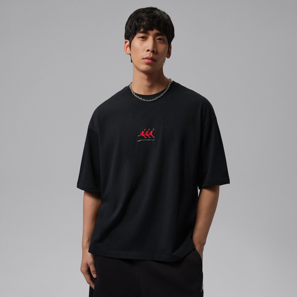 NIKE耐克男子JORDAN简约LOGO运动休闲舒适圆领短袖T恤IF3134-010