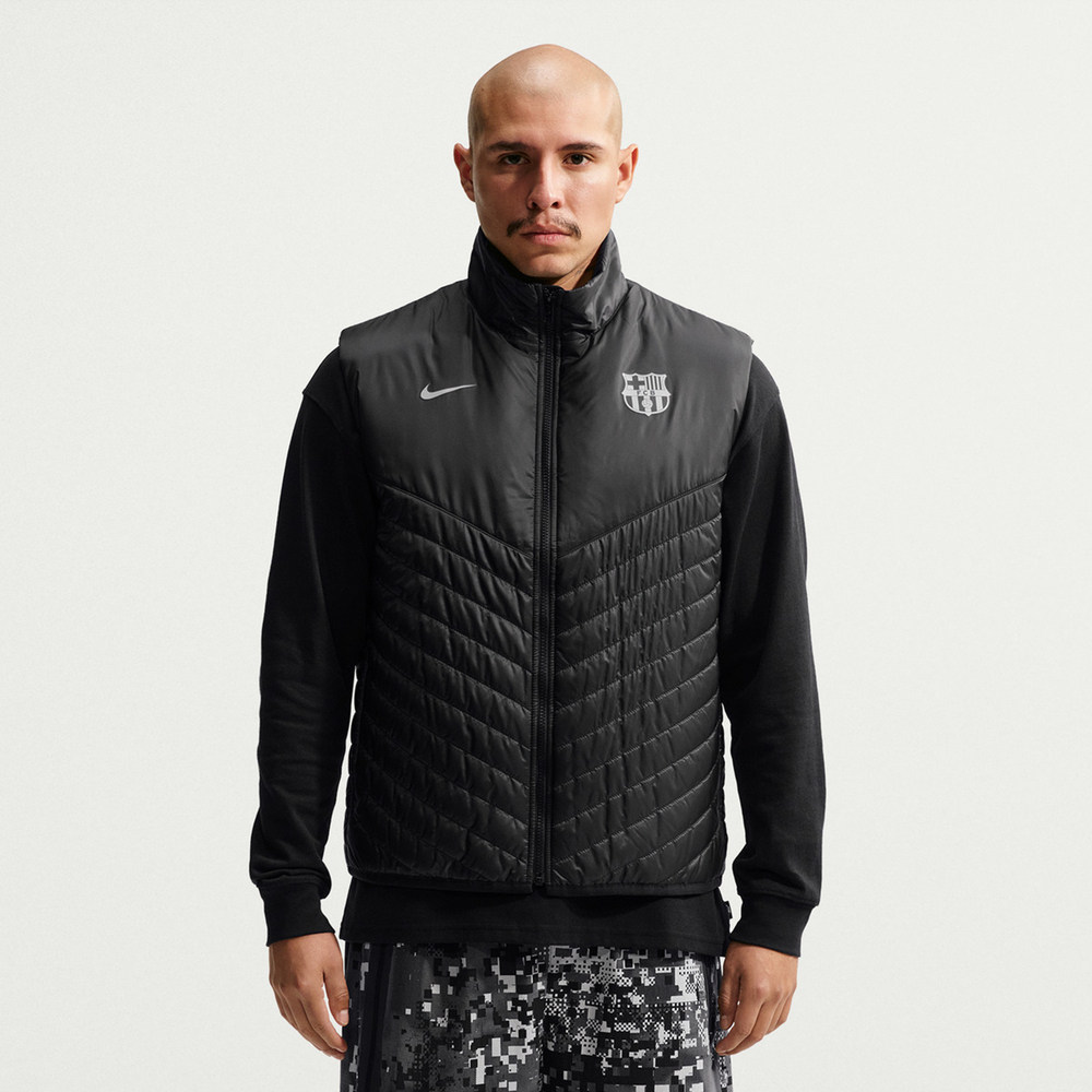 NIKE耐克男子FCB TF WR MDWT VEST WP运动休闲棉马甲IO3646-010