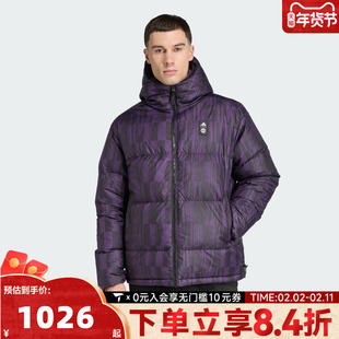 adidas阿迪达斯男子曼联足球运动休闲保暖连帽羽绒服外套JN2890