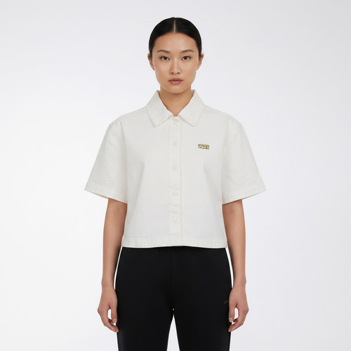 VANS范斯女子AP DM CROPPED SHIRT运动休闲短袖衬衫VN000ZT4FS8