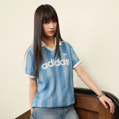 adidas阿迪达斯三叶草女子DENIM JERSEY运动休闲短袖T恤KD5448