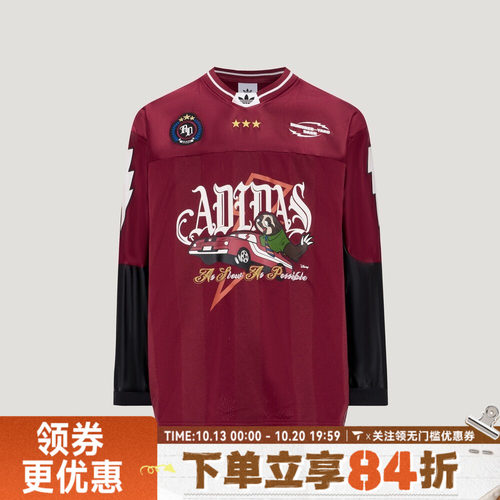 adidas阿迪达斯三叶草男女WILD JERSEY U运动休闲长袖T恤KX4899