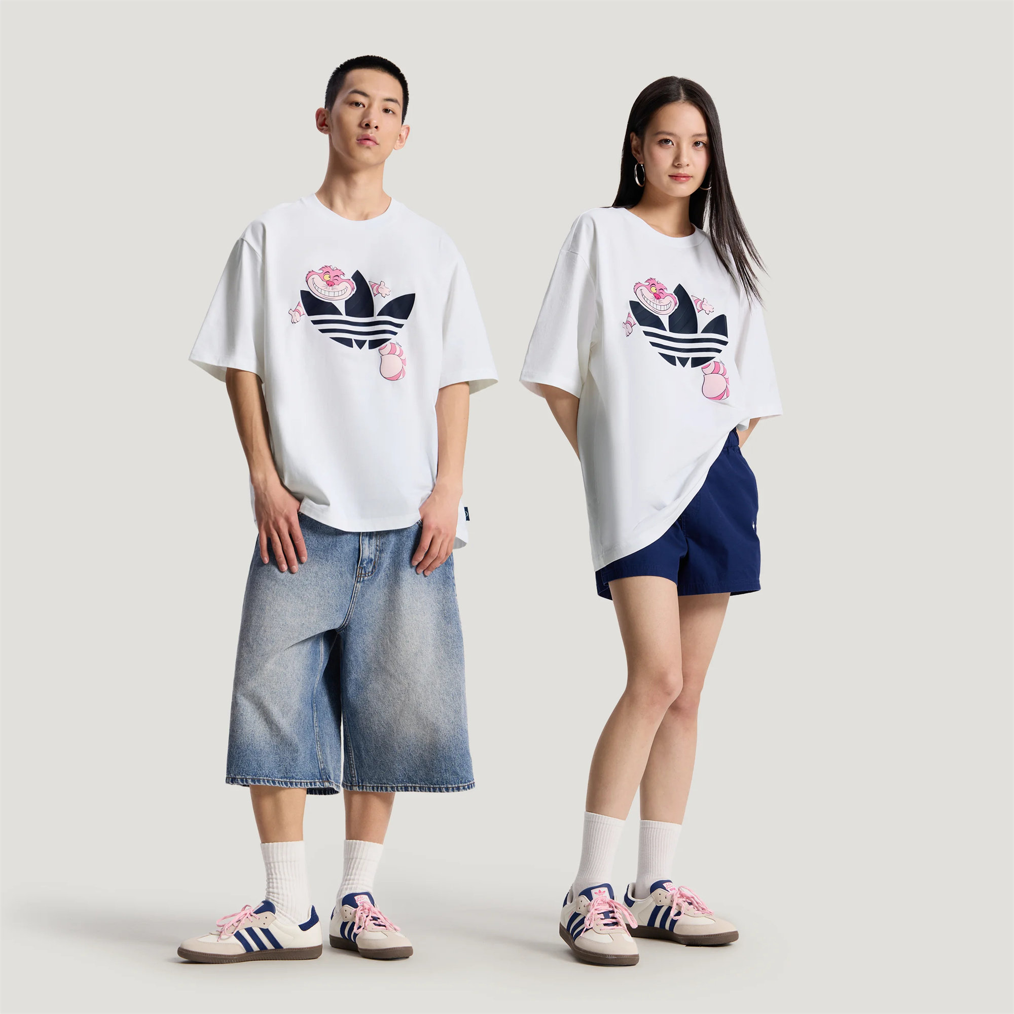 adidas阿迪达斯三叶草男女迪士尼联名运动休闲情侣短袖T恤KY8305