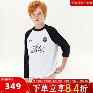 NIKE耐克男女童宽松万圣节上衣冬季运动长袖T恤IO0098-100