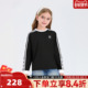 adidas阿迪达斯三叶草女大童三条纹运动休闲圆领长袖 T恤THY2161