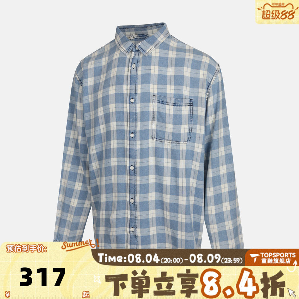 VANS范斯男子Lawson Vintage Indigo运动休闲长袖衬衫VN000U56HEC