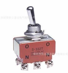 日开NKK摇头开关 S332T S-332T/大电流 钮子开关6脚2档双极带螺丝