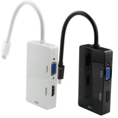 Mini DP Displayport转VGA HDMI DVI转换器转接线to  雷电Macbook