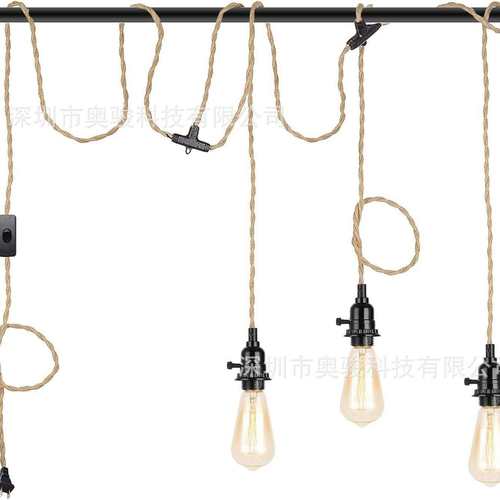 美式复古工业风吊灯吧台酒吧餐厅麻绳灯创意个性灯橱窗店铺灯具