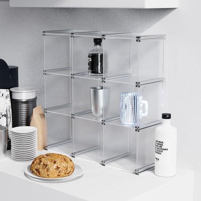 亚克力桌面置物架分格杯架多功能铝型材收纳架需组装工业风手工