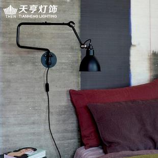 天亨床头卧室阅读护眼壁灯欧式 旋转伸缩折叠复古长摇臂铁灯具 风格