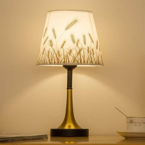 卧室床头台灯酒店民宿LED简约个性可调光客厅台灯布艺台灯