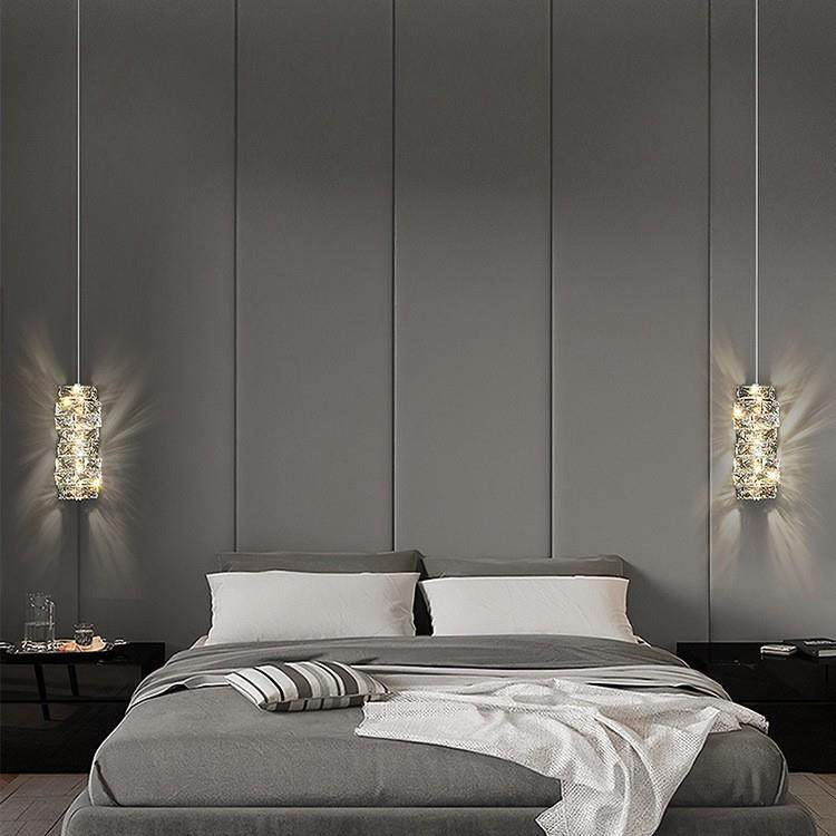 现代简约创意时尚卧室吧台玄关创意设计师吊灯轻奢水晶单头小吊灯