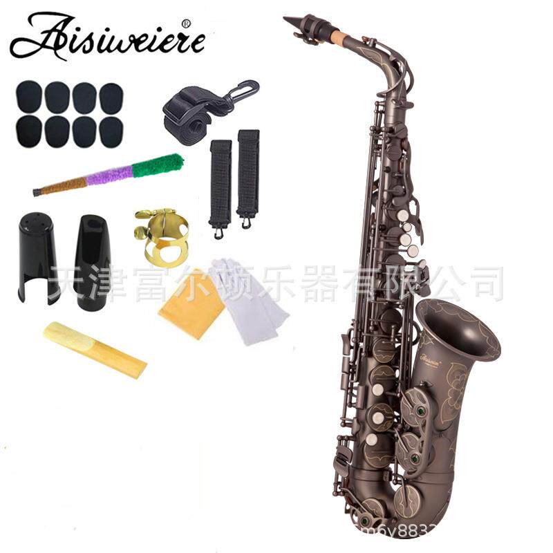 跨境货源 新款82Z萨克斯初学降e调中音萨克斯风/黑镍磨砂萨克斯