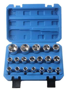 厂家汽修套筒套装19件套21pcs 1/2大飞六角梅花套筒扳手组合工具