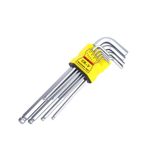 手动工具内六角九件套装扳手六角匙套装六角梅花扳手球头亚光古铜