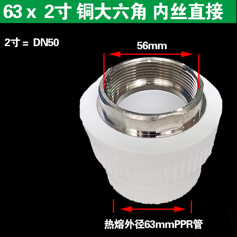 白色精品六角ppr外丝直接 40 50 63外牙管件ppr水管配件 家装推荐