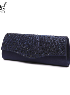 2021新款韩版宴会手拿包红色新娘包名媛晚宴包女红毯走秀包链条包