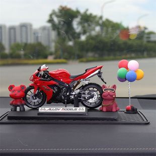 车载摩托车仿真机车摆件中控台车内装 国潮精品汽车摆件2024新款 饰