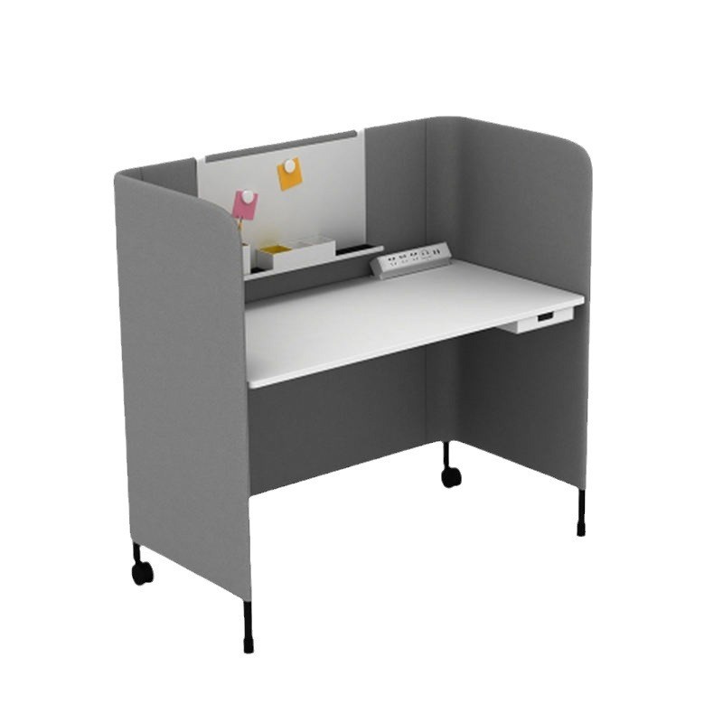 围合屏风隔断私密社恐工位共享电脑桌办公室软包布艺员工工作桌