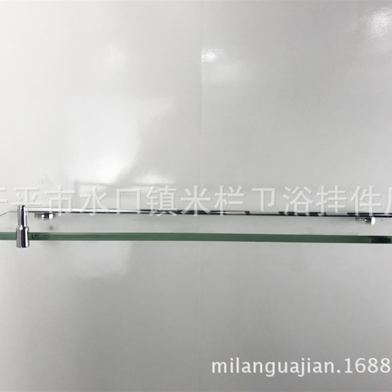 银色不锈钢玻璃置物架浴室卫生间亮光单层玻璃置物架  化妆台置物