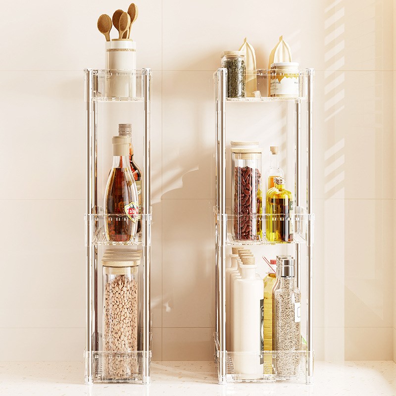 厨房置物架家用放杂物的收纳用具架子落地多层厨房用品调料整理架
