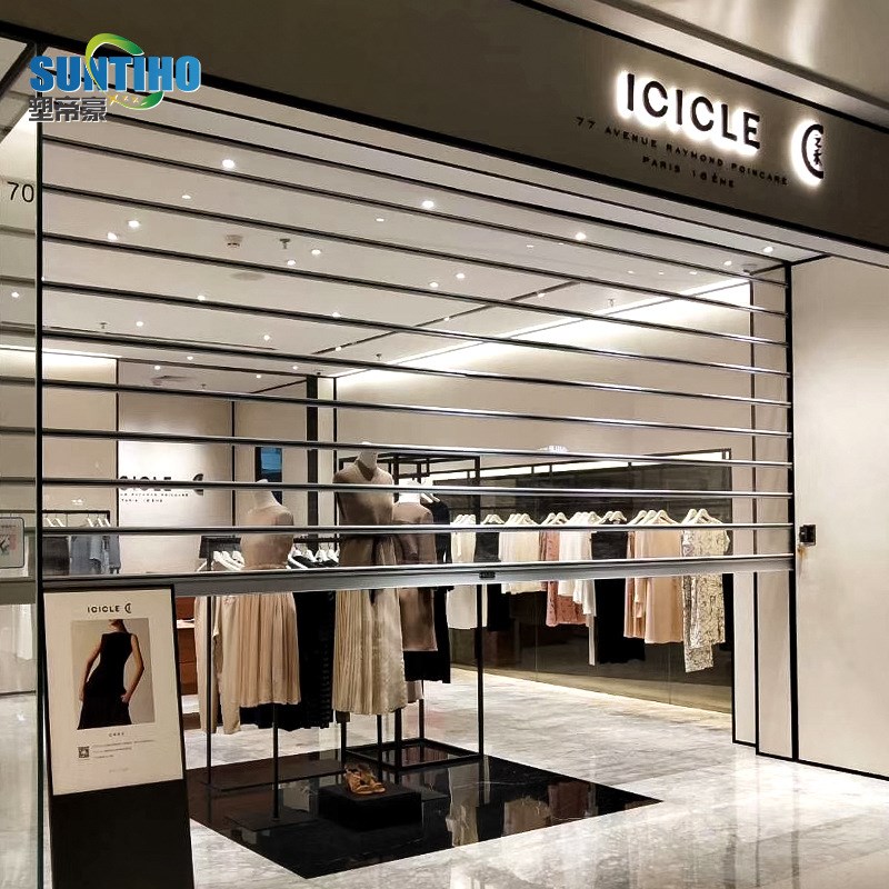 室内商场店铺门透明电动卷帘门水晶自动升降卷闸门加厚铝合金