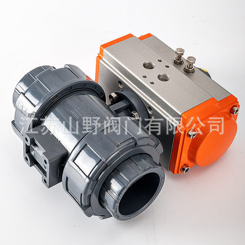 upvc气动球阀 UQ621F-16S双油令活接pvc塑料化工阀门 耐酸碱腐蚀