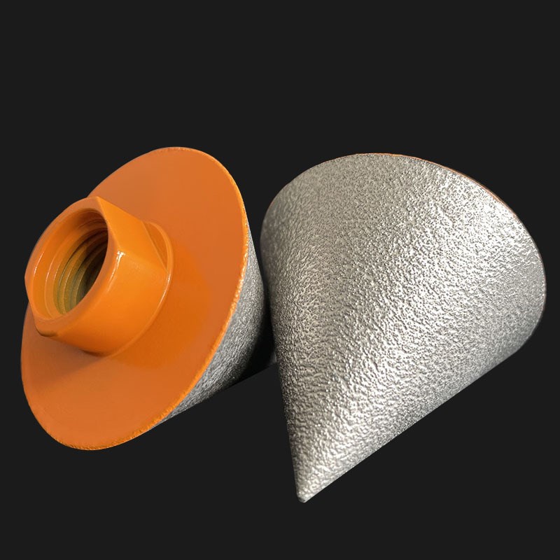 现货供应金刚石尖锥斜角倒角钻头钎焊磨头瓷砖岩板开孔