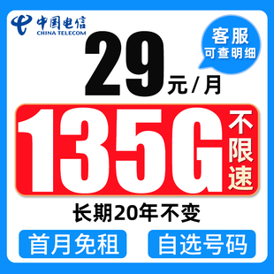 电信流量卡纯流量上网卡无线限流量卡全国通用5g手机卡电话大王卡