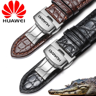 适用华为GT6/5/4真皮鳄鱼皮表带GT2/3蝴蝶扣Watch3/4Pro男款表带