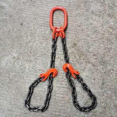 双钩起重链条索具羊角抓钩卡链勾卸钢筋专用捆绑吊链挂链行车挂u.