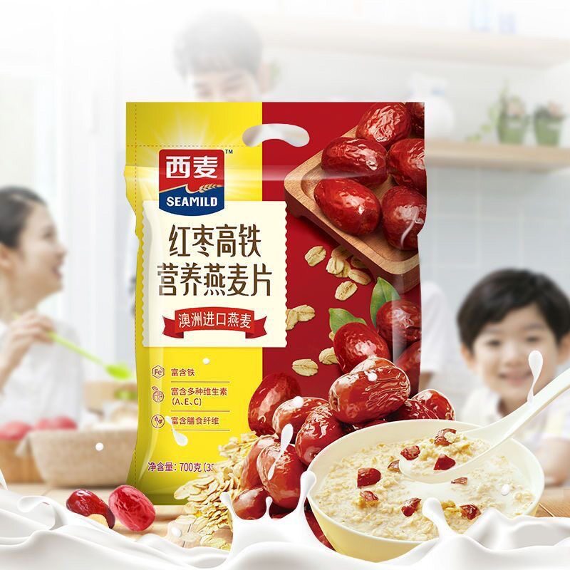 西麦燕麦片红枣高铁700g红枣高铁营养即食燕麦片独立小包装