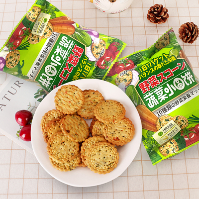 可拉奥蔬菜海盐味日式小圆饼牛乳奶味海盐饼干早餐饼干整箱装零食
