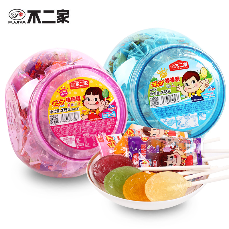 不二家棒棒糖桶装60支混合口味