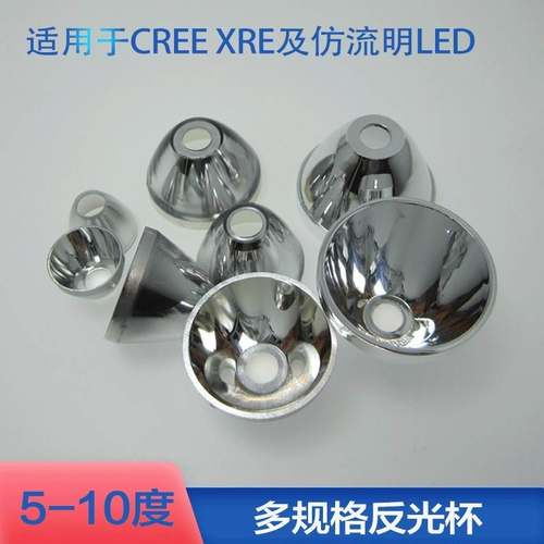 现货CREE科锐大功率LED灯珠反光杯聚光杯灯罩强光手电筒车灯头灯