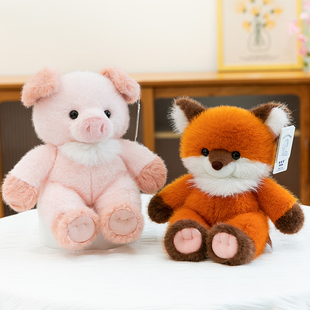 呆萌猪猪狐狸玩偶公仔狗熊毛绒玩具女孩睡觉安抚娃娃抱枕儿童礼物