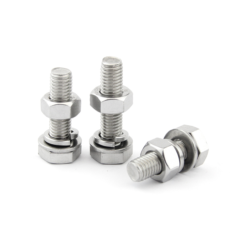 M4M5M6M8M10M1q2M16外六角螺栓304不锈钢螺丝螺母套装螺杆平垫组