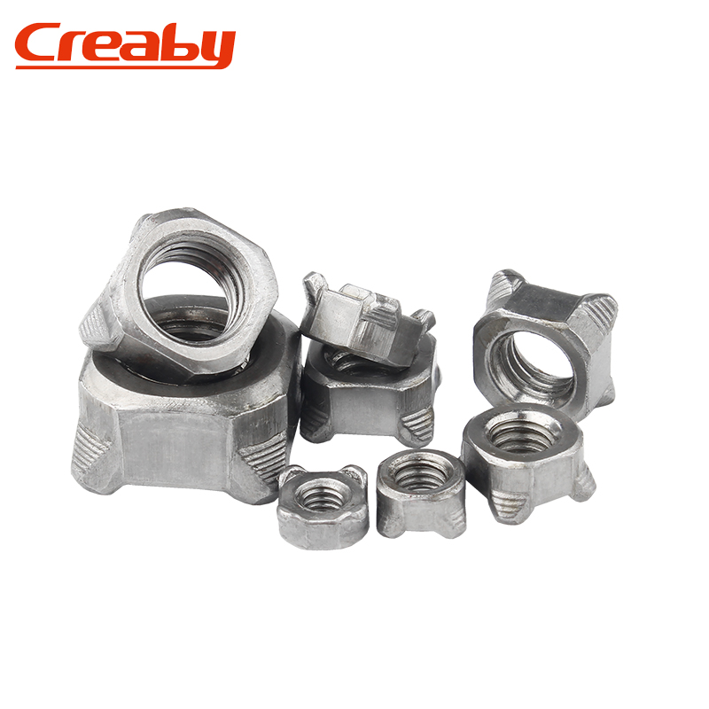 碳钢四方焊接f螺母/四方点焊螺帽/铁四角点焊螺丝帽M4M5M6M8M10M1