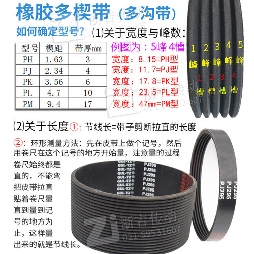 橡胶多楔带 传动带PH PJ PK PL PM型 聚氨酯PU多沟带 同步带 现货