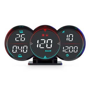 车载HUD抬头显示器汽车通用北斗卫星测速 超速报警平视仪G17 时间