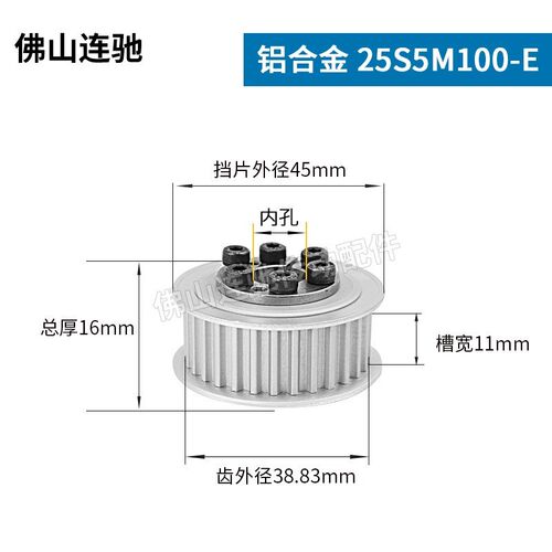 免键式胀紧套同步带轮25S5M100-150 200 250 F型 E型S5M25齿