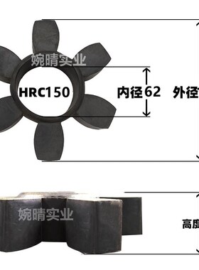HRC联轴器六角弹性缓冲垫90/110/150/180/230/280丁晴橡胶梅花垫