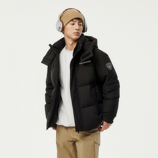 坦博尔反季羽绒服男款加厚短款御寒外套可脱卸帽面包衣冬装外套