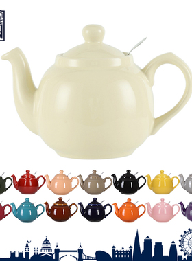 London Pottery米色田园英式陶瓷茶壶咖啡壶带茶漏下午茶子时当归