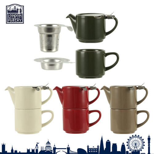 London Pottery 颂乐系列墨绿色英式花茶壶下午茶子母壶杯含滤网