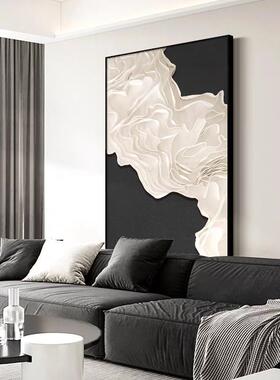 黑色抽象艺术装饰画客厅落地墙画沙发背景画2024新款玄关墙壁挂画
