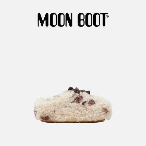 Moon Boot经典款男女同款棕色/白色EVX CURLY毛毛穆勒鞋